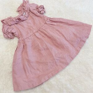 Dusty Pink Petite Moss Baby Girl Collared Dress